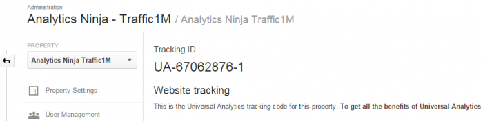 New Google Analytics Account