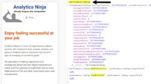 analytics ninja timing values